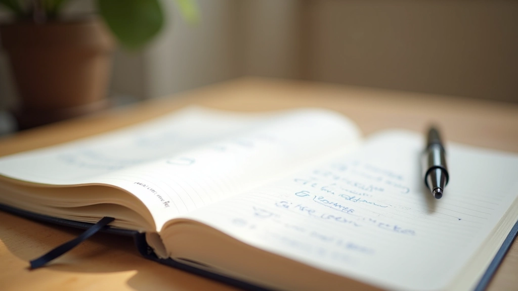 Cahier ouvert avec un stylo et des notes sur le budget familial