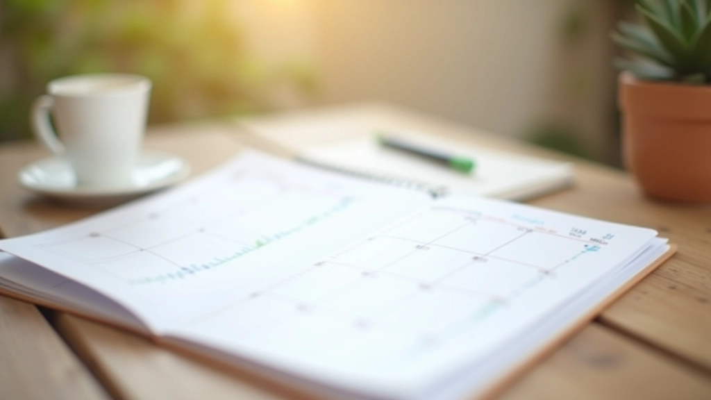 Un agenda de planification avec des notes budgétaires sur un bureau organisé